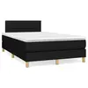 Image de vidaXL Sommier à lattes de lit matelas et LED noir 120x190 cm tissu