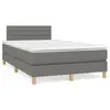 Image de vidaXL Sommier à lattes de lit matelas LED gris foncé 120x190 cm tissu