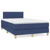 Image de vidaXL Sommier à lattes de lit matelas et LED bleu 120x190 cm tissu