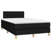 Image de vidaXL Sommier à lattes de lit matelas et LED noir 120x190 cm tissu
