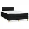 Image de vidaXL Sommier à lattes de lit matelas et LED noir 120x190 cm tissu