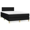 Image de vidaXL Sommier à lattes de lit matelas et LED noir 120x190 cm tissu