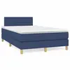 Image de vidaXL Sommier à lattes de lit matelas et LED bleu 120x190 cm tissu
