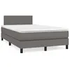 Image de vidaXL Sommier à lattes de lit matelas LED gris 120x190 cm similicuir