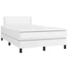 Image de vidaXL Sommier à lattes de lit matelas LED blanc 120x190 cm similicuir