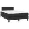 Image de vidaXL Sommier à lattes de lit matelas LED noir 120x190 cm similicuir