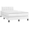 Image de vidaXL Sommier à lattes de lit matelas LED blanc 120x190 cm similicuir