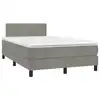 Image de vidaXL Sommier à lattes de lit avec matelas LED gris clair 120x190 cm