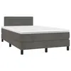 Image de vidaXL Sommier à lattes de lit avec matelas LED gris foncé 120x190 cm