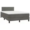 Image de vidaXL Sommier à lattes de lit avec matelas LED gris foncé 120x190 cm