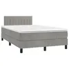 Image de vidaXL Sommier à lattes de lit avec matelas LED gris clair 120x190 cm