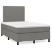 Image de vidaXL Sommier à lattes de lit matelas LED gris foncé 120x190 cm tissu