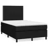 Image de vidaXL Sommier à lattes de lit matelas et LED noir 120x190 cm tissu