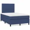 Image de vidaXL Sommier à lattes de lit matelas et LED bleu 120x190 cm tissu