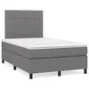 Image de vidaXL Sommier à lattes de lit matelas LED gris foncé 120x190 cm tissu