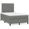 Image de vidaXL Sommier à lattes de lit matelas LED gris foncé 120x190 cm tissu
