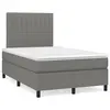 Image de vidaXL Sommier à lattes de lit matelas LED gris foncé 120x190 cm tissu
