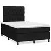 Image de vidaXL Sommier à lattes de lit matelas et LED noir 120x190 cm tissu