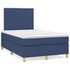 Image de vidaXL Sommier à lattes de lit matelas et LED bleu 120x190 cm tissu