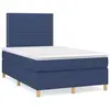 Image de vidaXL Sommier à lattes de lit matelas et LED bleu 120x190 cm tissu