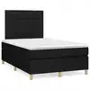 Image de vidaXL Sommier à lattes de lit matelas et LED noir 120x190 cm tissu