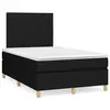 Image de vidaXL Sommier à lattes de lit matelas et LED noir 120x190 cm tissu