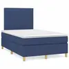 Image de vidaXL Sommier à lattes de lit matelas et LED bleu 120x190 cm tissu