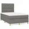 Image de vidaXL Sommier à lattes de lit matelas LED gris foncé 120x190 cm tissu
