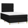 Image de vidaXL Sommier à lattes de lit matelas et LED noir 120x190 cm tissu
