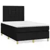 Image de vidaXL Sommier à lattes de lit matelas et LED noir 120x190 cm tissu