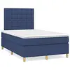 Image de vidaXL Sommier à lattes de lit matelas et LED bleu 120x190 cm tissu