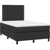 Image de vidaXL Sommier à lattes de lit matelas LED noir 120x190 cm similicuir