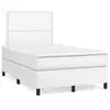 Image de vidaXL Sommier à lattes de lit matelas LED blanc 120x190 cm similicuir
