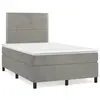 Image de vidaXL Sommier à lattes de lit avec matelas LED gris clair 120x190 cm