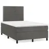 Image de vidaXL Sommier à lattes de lit avec matelas LED gris foncé 120x190 cm