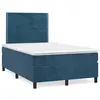 Image de vidaXL Sommier à lattes de lit avec matelas LED bleu foncé 120x190 cm