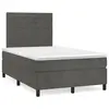 Image de vidaXL Sommier à lattes de lit avec matelas LED gris foncé 120x190 cm