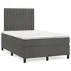 Image de vidaXL Sommier à lattes de lit avec matelas LED gris foncé 120x190 cm