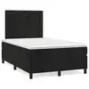 Image de vidaXL Sommier à lattes de lit et matelas LED noir 120x190 cm velours