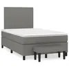 Image de vidaXL Sommier à lattes de lit avec matelas gris foncé 120x190cm tissu