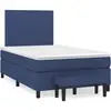 Image de vidaXL Sommier à lattes de lit avec matelas bleu 120x190 cm tissu