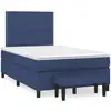 Image de vidaXL Sommier à lattes de lit avec matelas bleu 120x190 cm tissu
