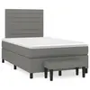 Image de vidaXL Sommier à lattes de lit avec matelas gris foncé 120x190cm tissu