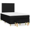 Image de vidaXL Sommier à lattes de lit avec matelas noir 120x190 cm tissu