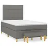 Image de vidaXL Sommier à lattes de lit avec matelas gris foncé 120x190cm tissu