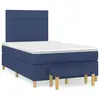 Image de vidaXL Sommier à lattes de lit avec matelas bleu 120x190 cm tissu