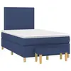 Image de vidaXL Sommier à lattes de lit avec matelas bleu 120x190 cm tissu