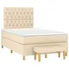 Image de vidaXL Sommier à lattes de lit avec matelas crème 120x190 cm tissu