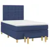 Image de vidaXL Sommier à lattes de lit avec matelas bleu 120x190 cm tissu