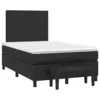 Image de vidaXL Sommier à lattes de lit avec matelas noir 120x190 cm similicuir